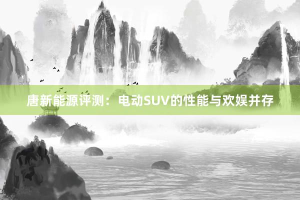 唐新能源评测：电动SUV的性能与欢娱并存